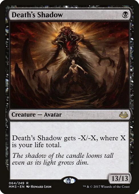 Death's Shadow, carta Magic di tipo Creature — Avatar illustrata da Howard Lyon