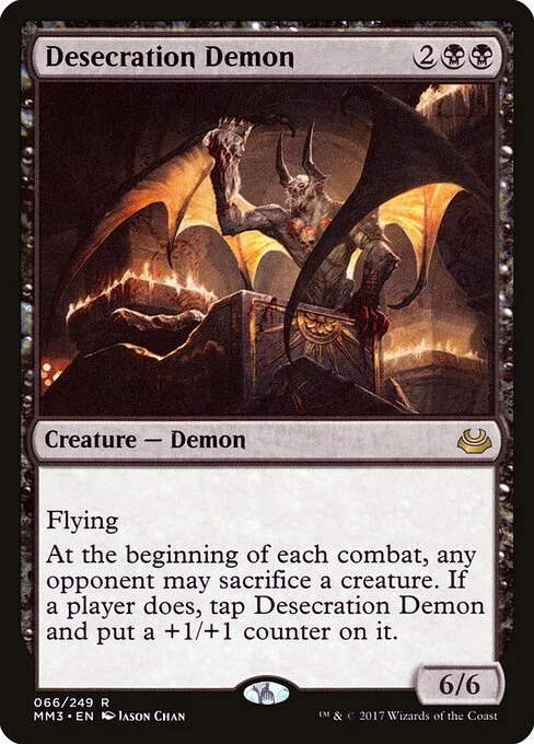 Desecration Demon, carta Magic di tipo Creature — Demon illustrata da Jason Chan