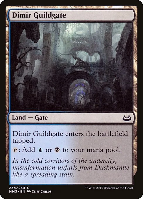 Dimir Guildgate, carta Magic di tipo Land — Gate illustrata da Cliff Childs