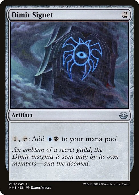 Dimir Signet, carta Magic di tipo Artifact illustrata da Raoul Vitale