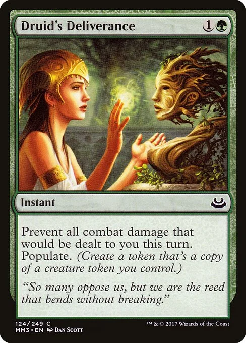 Druid's Deliverance, carta Magic di tipo Instant illustrata da Dan Murayama Scott