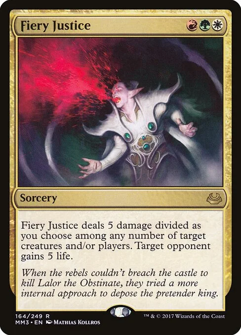 Fiery Justice, carta Magic di tipo Sorcery illustrata da Mathias Kollros