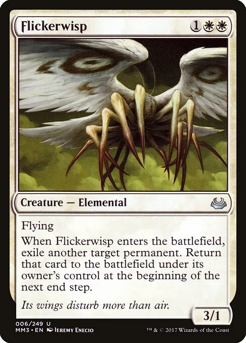 Flickerwisp, carta Magic di tipo Creature — Elemental illustrata da Jeremy Enecio