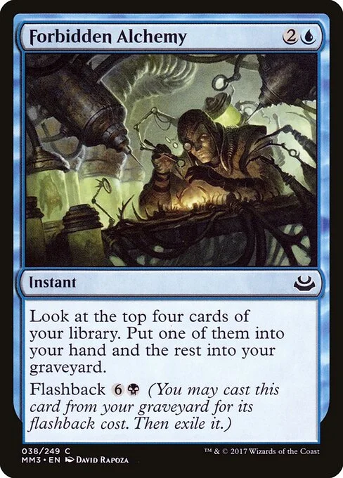 Forbidden Alchemy, carta Magic di tipo Instant illustrata da David Rapoza