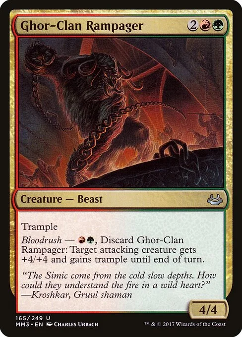Ghor-Clan Rampager, carta Magic di tipo Creature — Beast illustrata da Charles Urbach