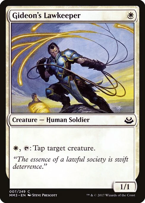 Gideon's Lawkeeper, carta Magic di tipo Creature — Human Soldier illustrata da Steve Prescott
