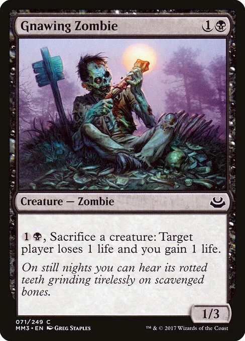 Gnawing Zombie, carta Magic di tipo Creature — Zombie illustrata da Greg Staples