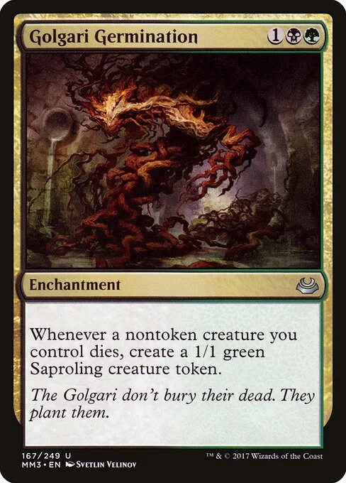 Golgari Germination, carta Magic di tipo Enchantment illustrata da Svetlin Velinov