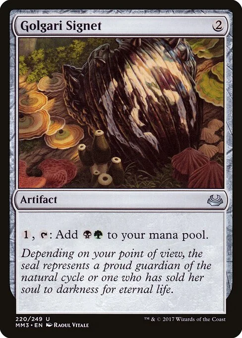 Golgari Signet, carta Magic di tipo Artifact illustrata da Raoul Vitale