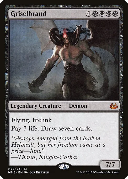 Griselbrand, carta Magic di tipo Legendary Creature — Demon illustrata da Igor Kieryluk