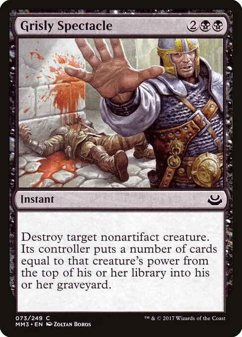 Grisly Spectacle, carta Magic di tipo Instant illustrata da Zoltan Boros