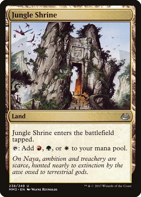 Jungle Shrine, carta Magic di tipo Land illustrata da Wayne Reynolds