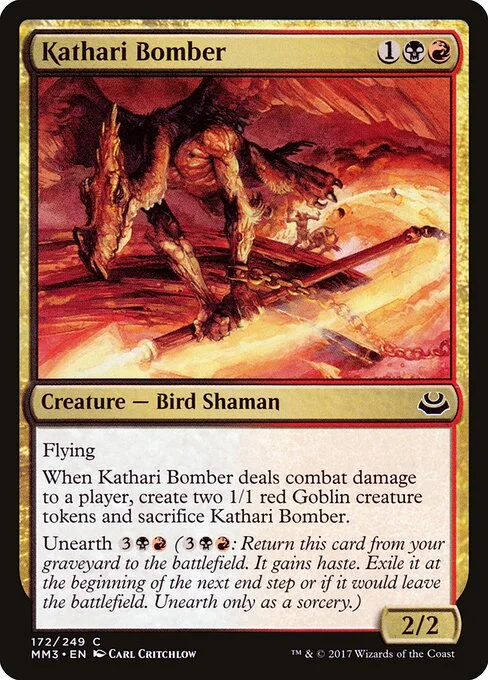 Kathari Bomber, carta Magic di tipo Creature — Bird Shaman illustrata da Carl Critchlow