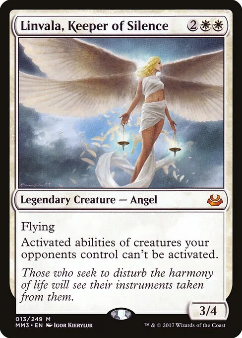 Linvala, Keeper of Silence, carta Magic di tipo Legendary Creature — Angel illustrata da Igor Kieryluk