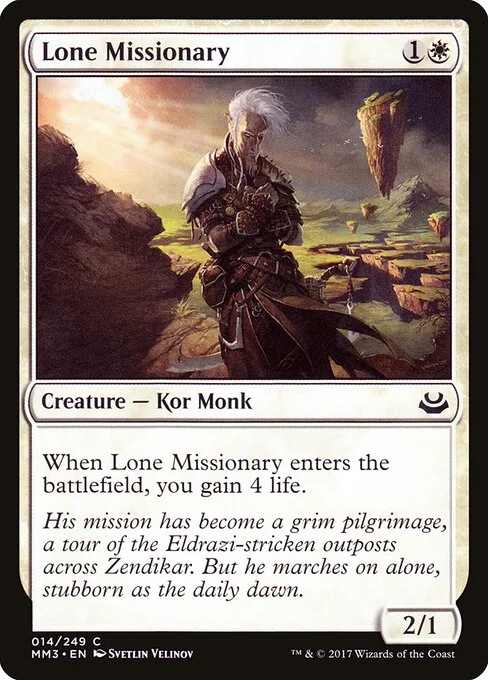 Lone Missionary, carta Magic di tipo Creature — Kor Monk illustrata da Svetlin Velinov