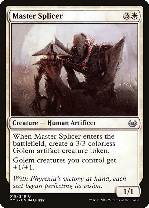 Master Splicer, carta Magic di tipo Creature — Phyrexian Human Artificer illustrata da Chippy