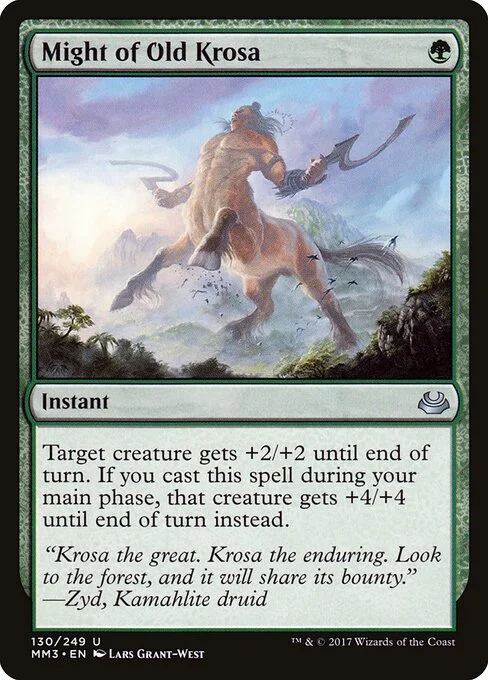 Might of Old Krosa, carta Magic di tipo Instant illustrata da Lars Grant-West