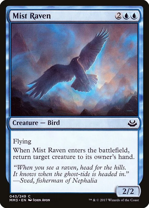 Mist Raven, carta Magic di tipo Creature — Bird illustrata da John Avon