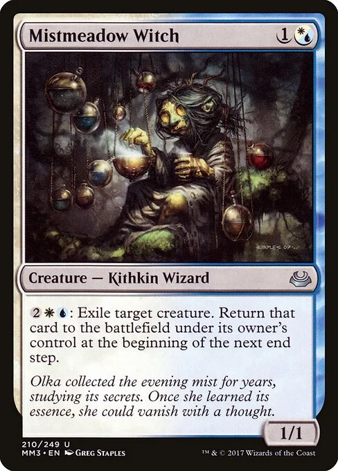 Mistmeadow Witch, carta Magic di tipo Creature — Kithkin Wizard illustrata da Greg Staples