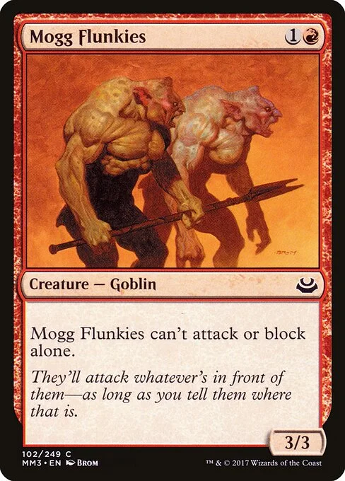 Mogg Flunkies, carta Magic di tipo Creature — Goblin illustrata da Brom