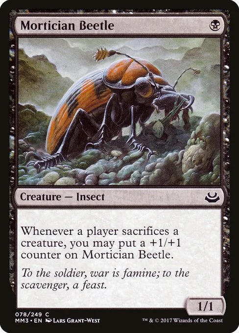 Mortician Beetle, carta Magic di tipo Creature — Insect illustrata da Lars Grant-West