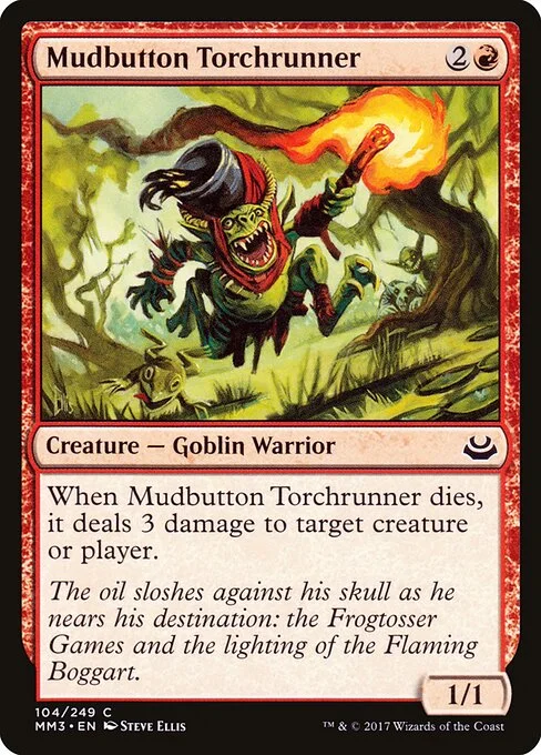 Mudbutton Torchrunner, carta Magic di tipo Creature — Goblin Warrior illustrata da Steve Ellis