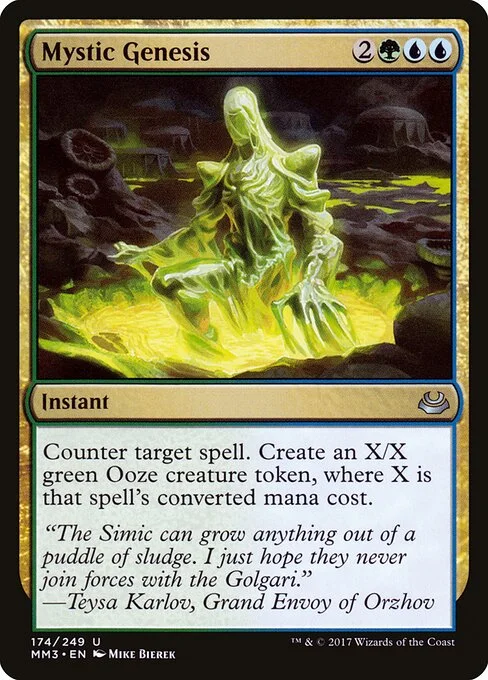 Mystic Genesis, carta Magic di tipo Instant illustrata da Mike Bierek