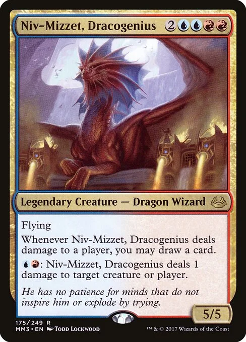 Niv-Mizzet, Dracogenius, carta Magic di tipo Legendary Creature — Dragon Wizard illustrata da Todd Lockwood