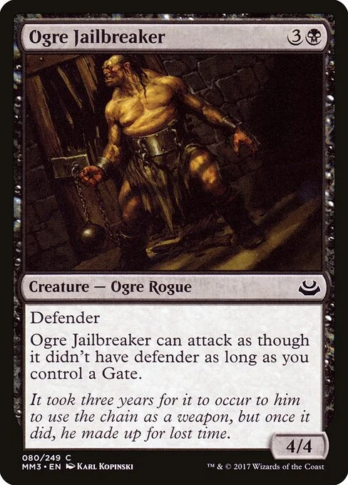 Ogre Jailbreaker, carta Magic di tipo Creature — Ogre Rogue illustrata da Karl Kopinski