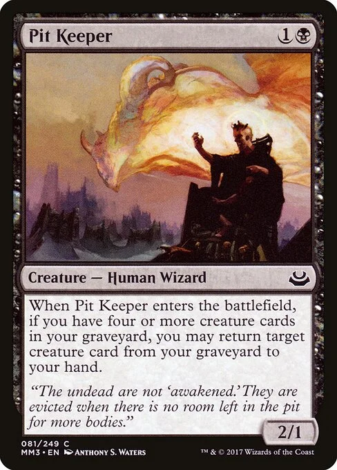 Pit Keeper, carta Magic di tipo Creature — Human Wizard illustrata da Anthony S. Waters