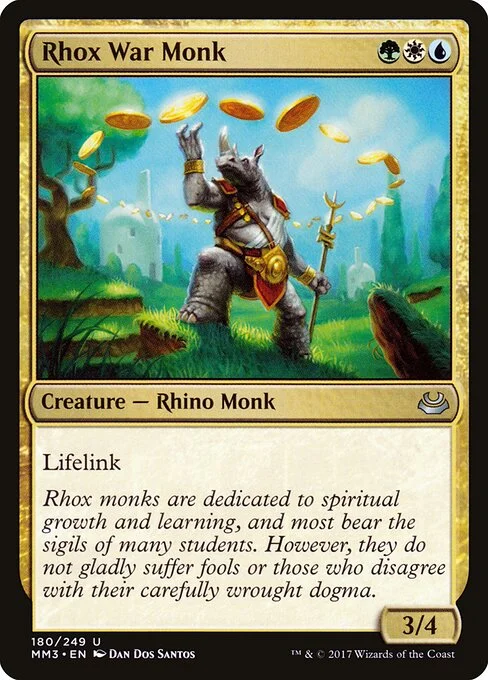 Rhox War Monk, carta Magic di tipo Creature — Rhino Monk illustrata da Dan Dos Santos