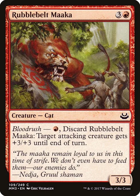 Rubblebelt Maaka, carta Magic di tipo Creature — Cat illustrata da Eric Velhagen