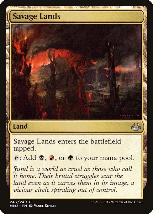Savage Lands, carta Magic di tipo Land illustrata da Vance Kovacs