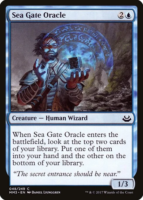 Sea Gate Oracle, carta Magic di tipo Creature — Human Wizard illustrata da Daniel Ljunggren