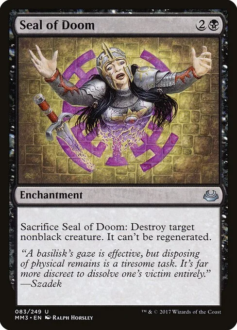 Seal of Doom, carta Magic di tipo Enchantment illustrata da Ralph Horsley