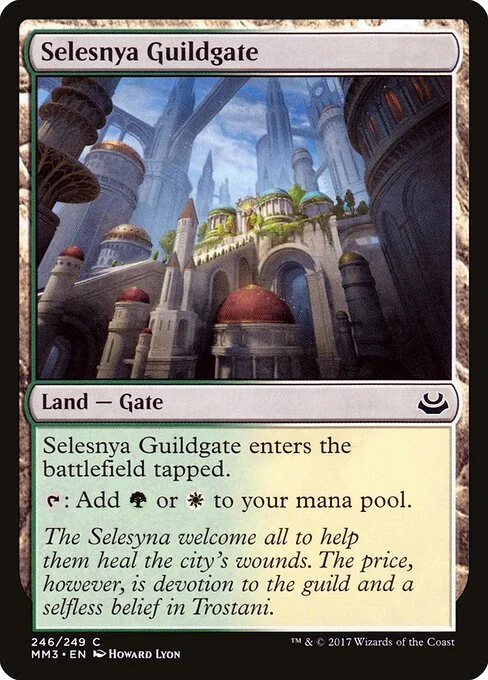 Selesnya Guildgate, carta Magic di tipo Land — Gate illustrata da Howard Lyon