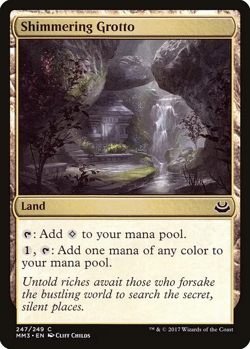 Shimmering Grotto, carta Magic di tipo Land illustrata da Cliff Childs