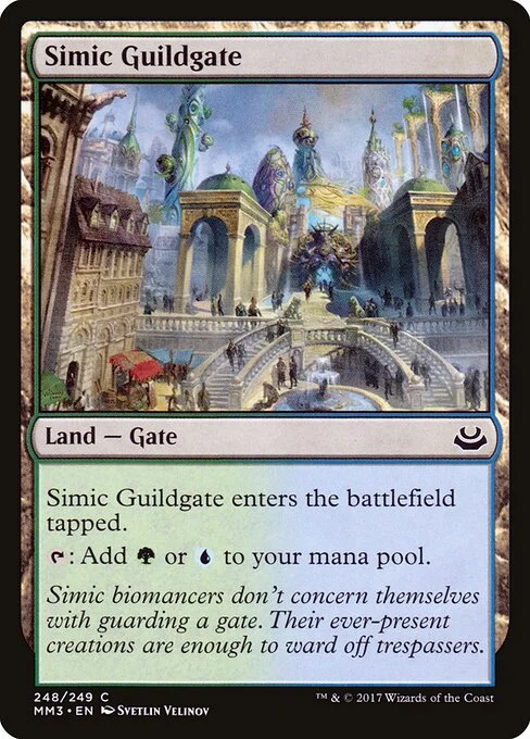 Simic Guildgate, carta Magic di tipo Land — Gate illustrata da Svetlin Velinov