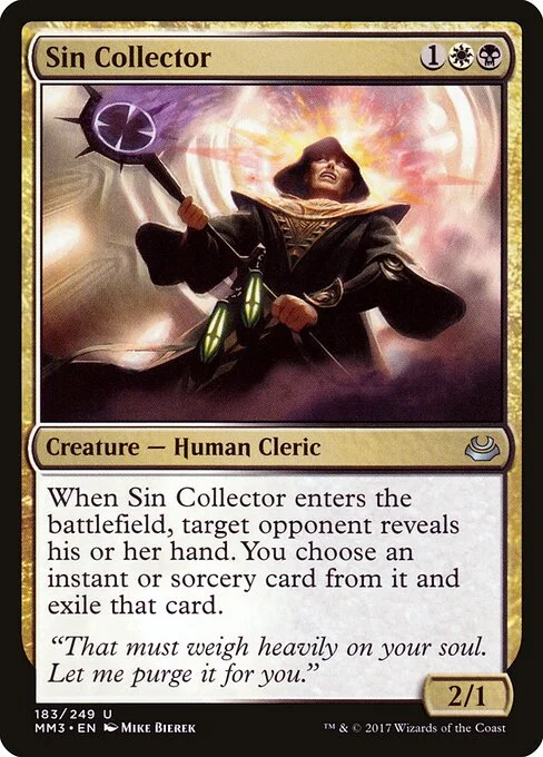 Sin Collector, carta Magic di tipo Creature — Human Cleric illustrata da Mike Bierek