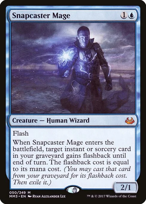 Snapcaster Mage, carta Magic di tipo Creature — Human Wizard illustrata da Ryan Alexander Lee