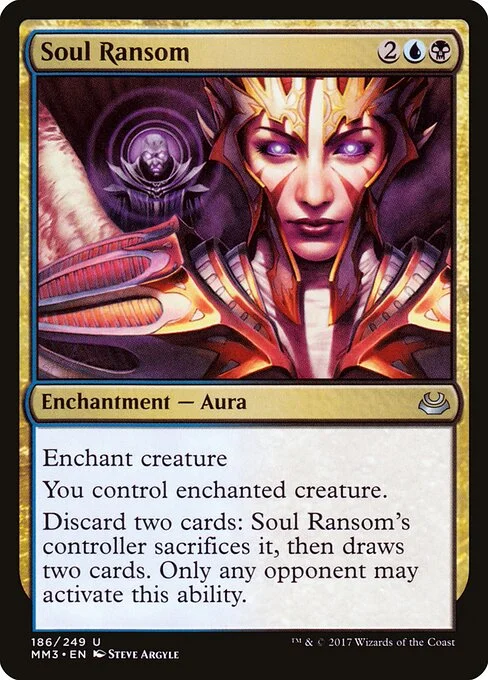 Soul Ransom, carta Magic di tipo Enchantment — Aura illustrata da Steve Argyle
