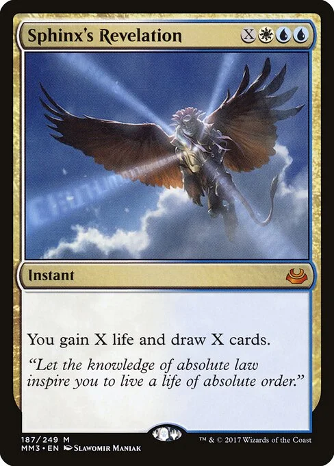 Sphinx's Revelation, carta Magic di tipo Instant illustrata da Slawomir Maniak