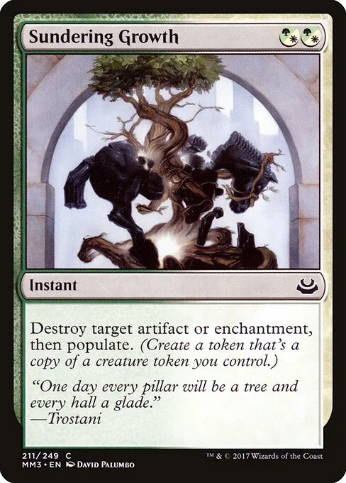 Sundering Growth, carta Magic di tipo Instant illustrata da David Palumbo