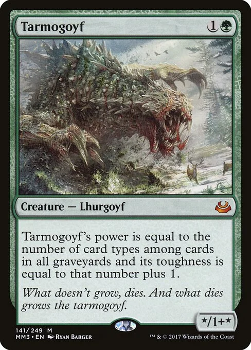 Tarmogoyf, carta Magic di tipo Creature — Lhurgoyf illustrata da Ryan Barger