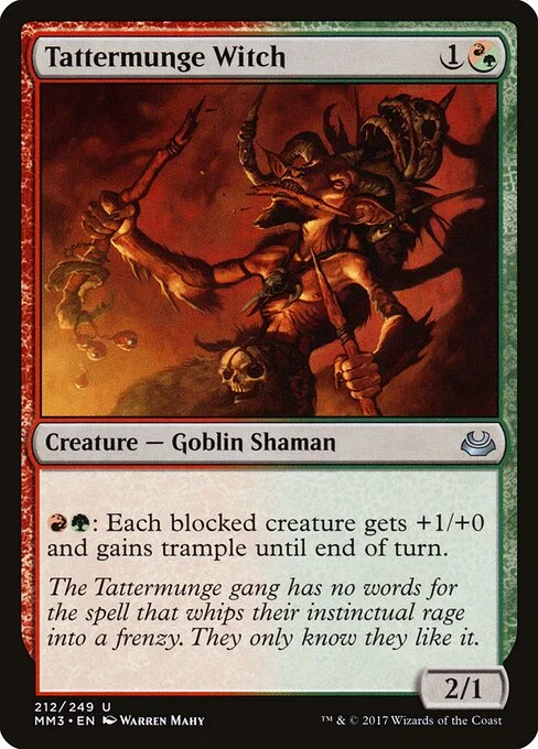 Tattermunge Witch, carta Magic di tipo Creature — Goblin Shaman illustrata da Warren Mahy