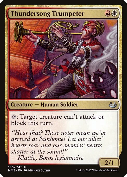 Thundersong Trumpeter, carta Magic di tipo Creature — Human Soldier illustrata da Michael Sutfin