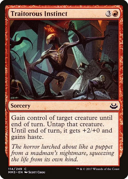 Traitorous Instinct, carta Magic di tipo Sorcery illustrata da Scott Chou