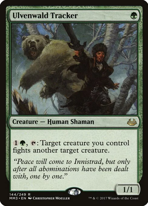 Ulvenwald Tracker, carta Magic di tipo Creature — Human Shaman illustrata da Christopher Moeller