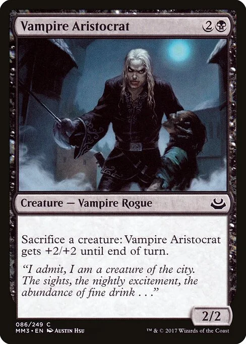 Vampire Aristocrat, carta Magic di tipo Creature — Vampire Rogue Noble illustrata da Austin Hsu