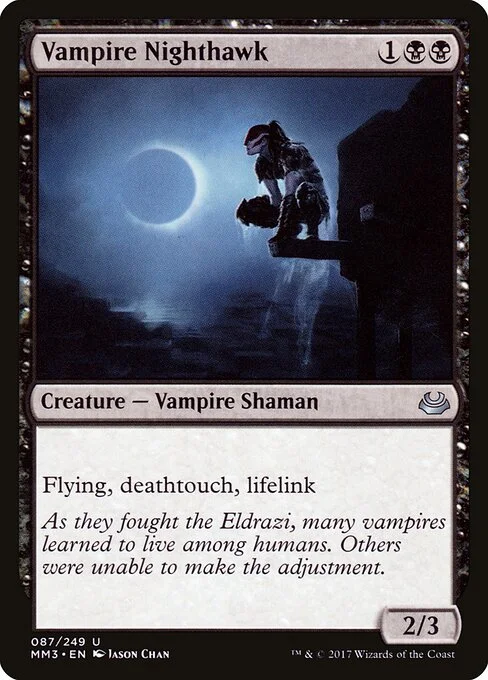 Vampire Nighthawk, carta Magic di tipo Creature — Vampire Shaman illustrata da Jason Chan